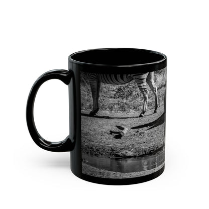 Drinking Zebra Mug B&W