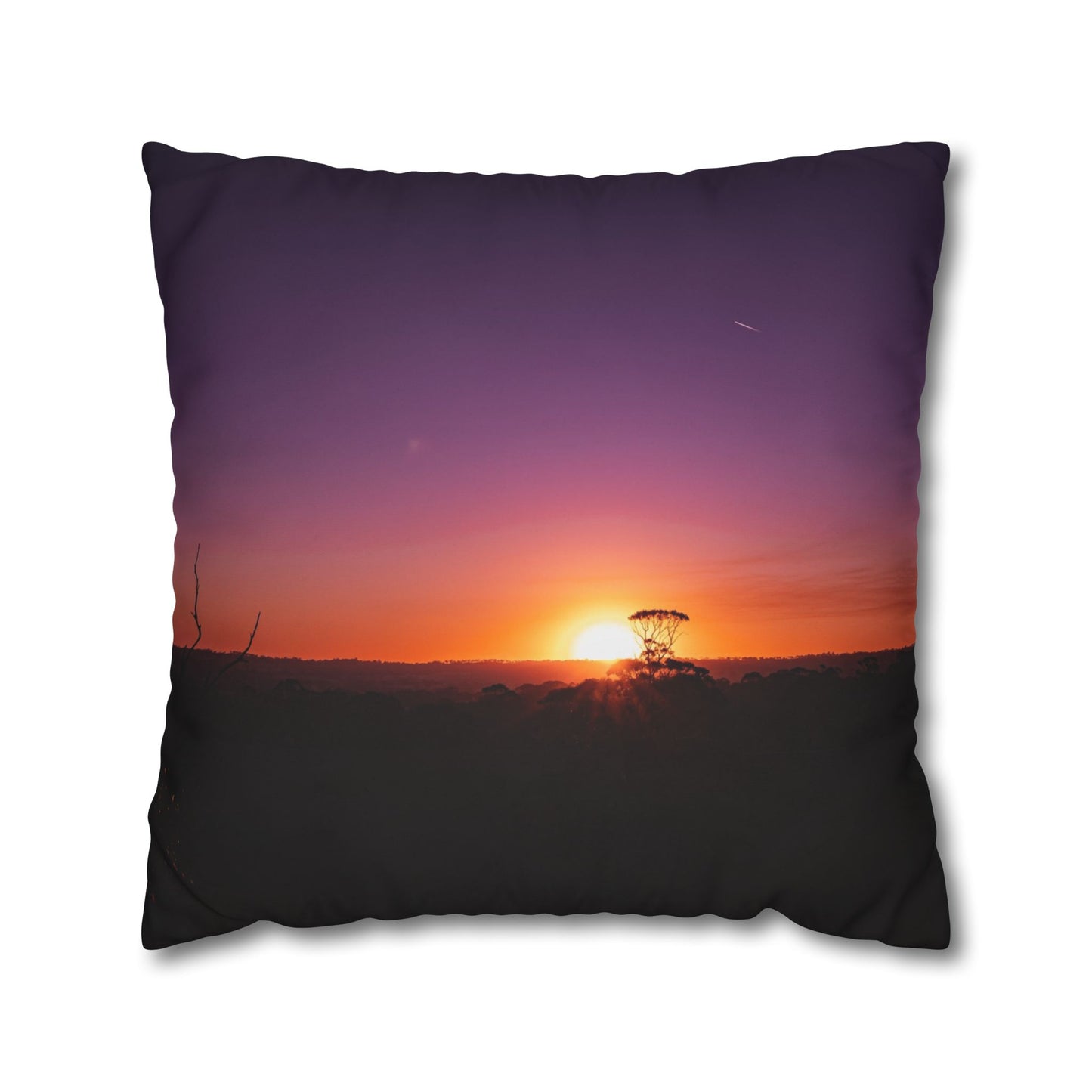 Poly Canvas Pillowcase - Purple Sunset 24" × 24"