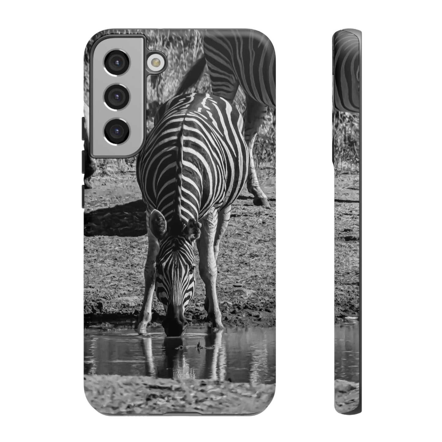 Tough Case - Zebra Drinking B&W Samsung Galaxy S22 Plus Matte