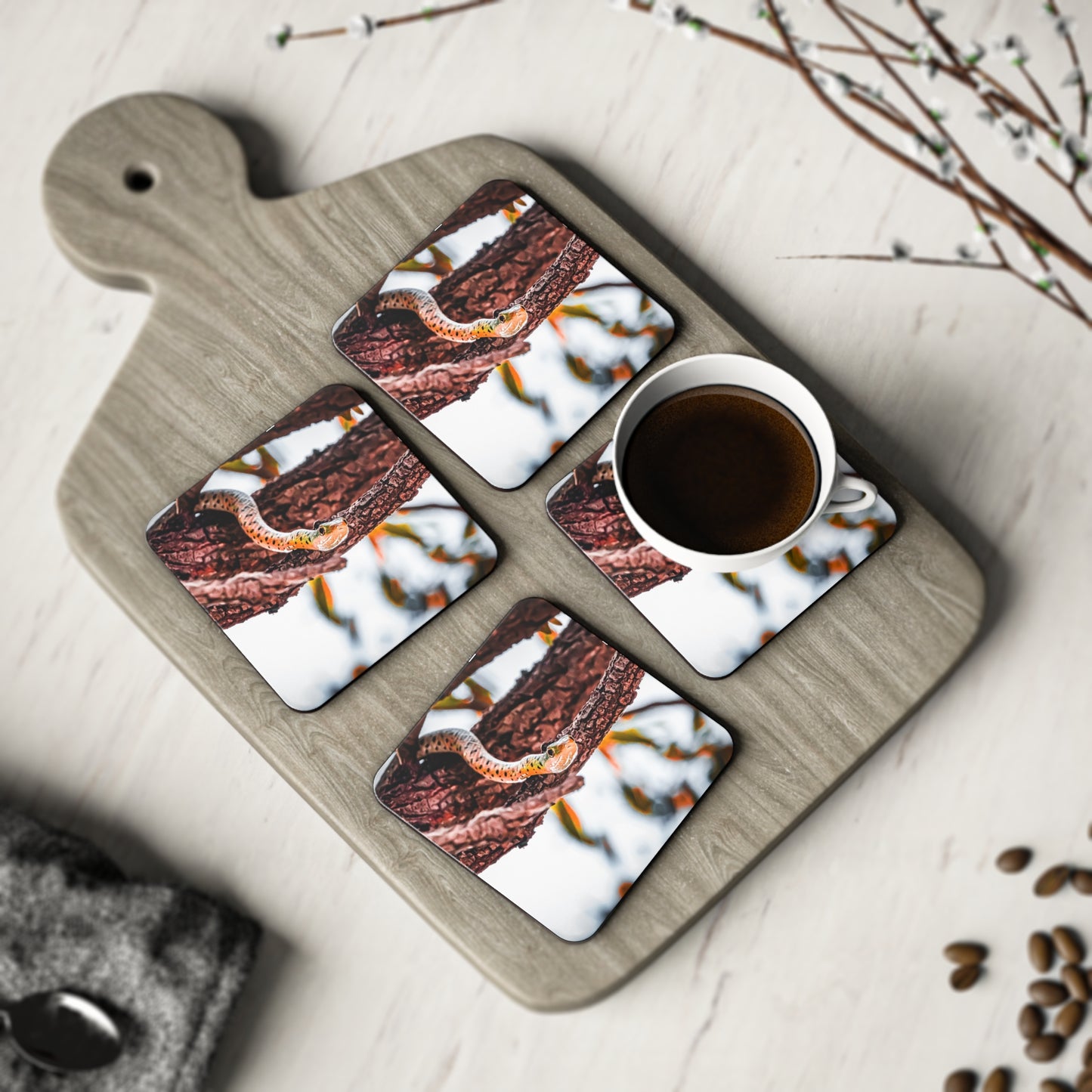 Spotted Bush Snake Coasters