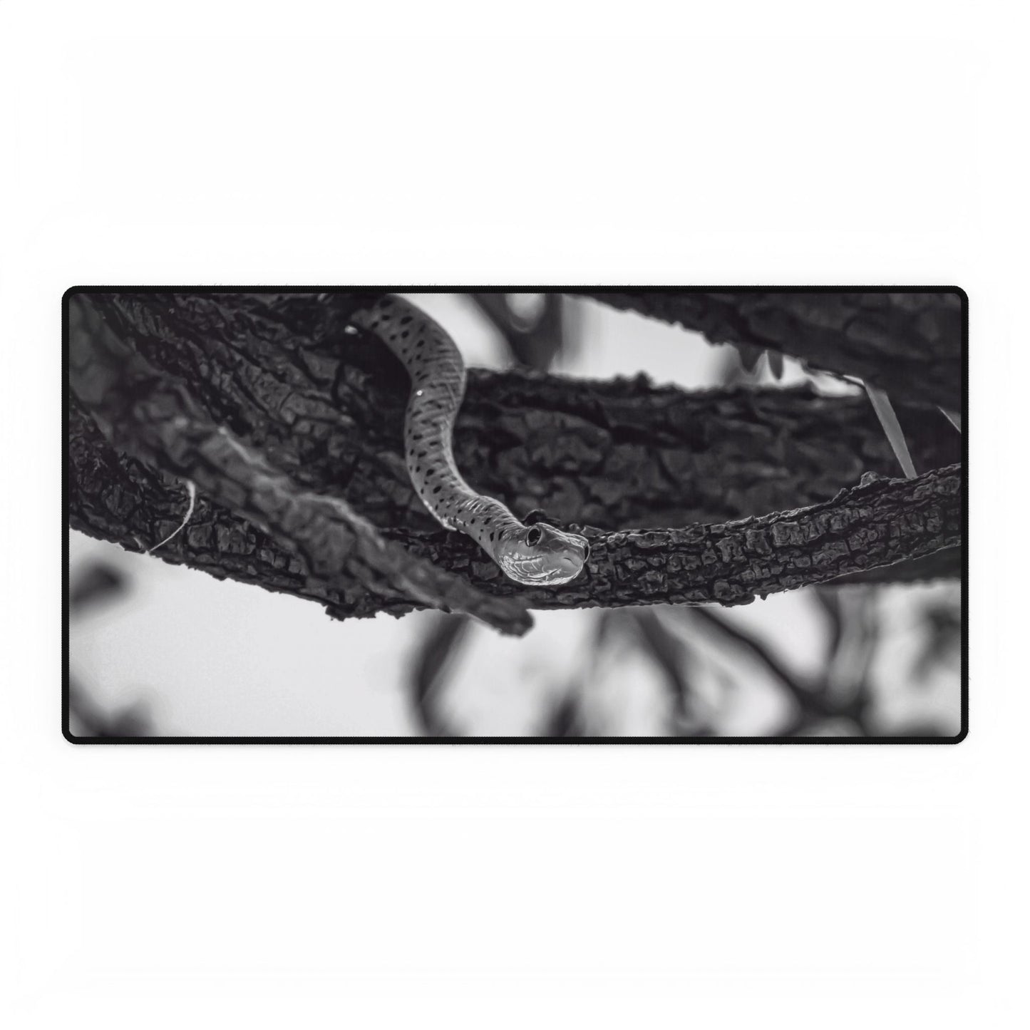 Spotted-Bush Snake Desk Mats B&W 31.5" × 15.5"