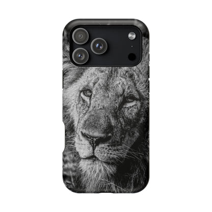 Magsafe® Compatible Tough Cases - Old Lion B&W iPhone 17 Pro Max Matte