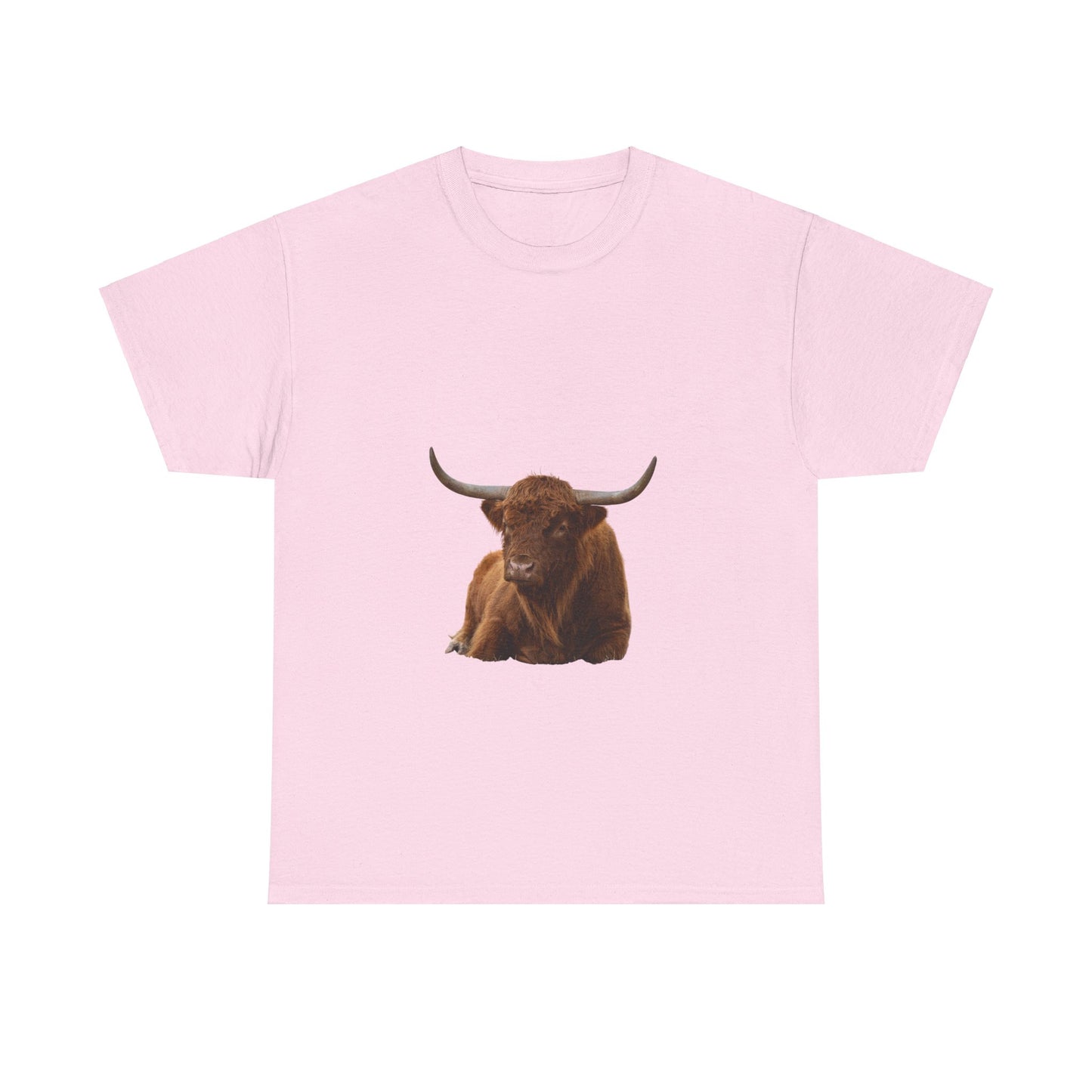 Highland Cattle Tee Light Pink