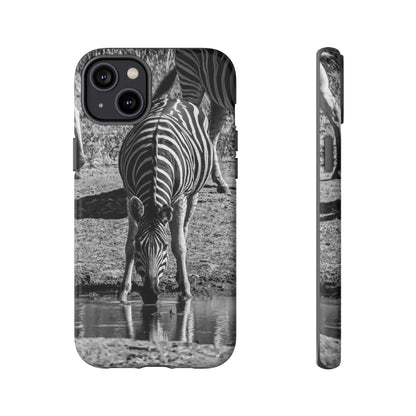 Tough Case - Zebra Drinking B&W iPhone 14 Plus Matte