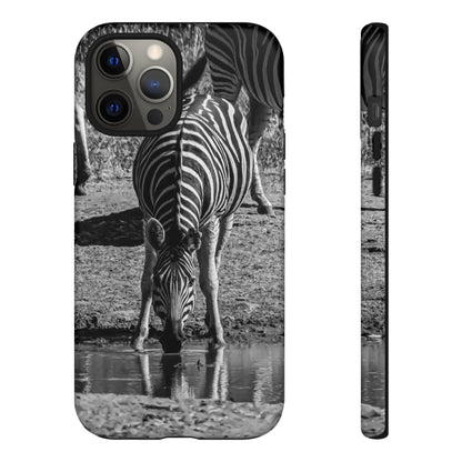 Tough Case - Zebra Drinking B&W iPhone 12 Pro Max Matte