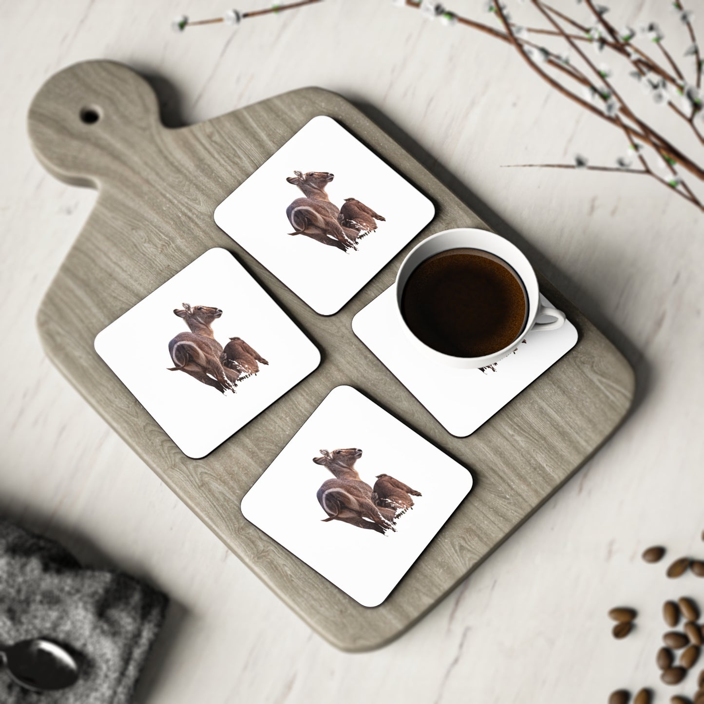 Waterbuck Baby Animal Coasters