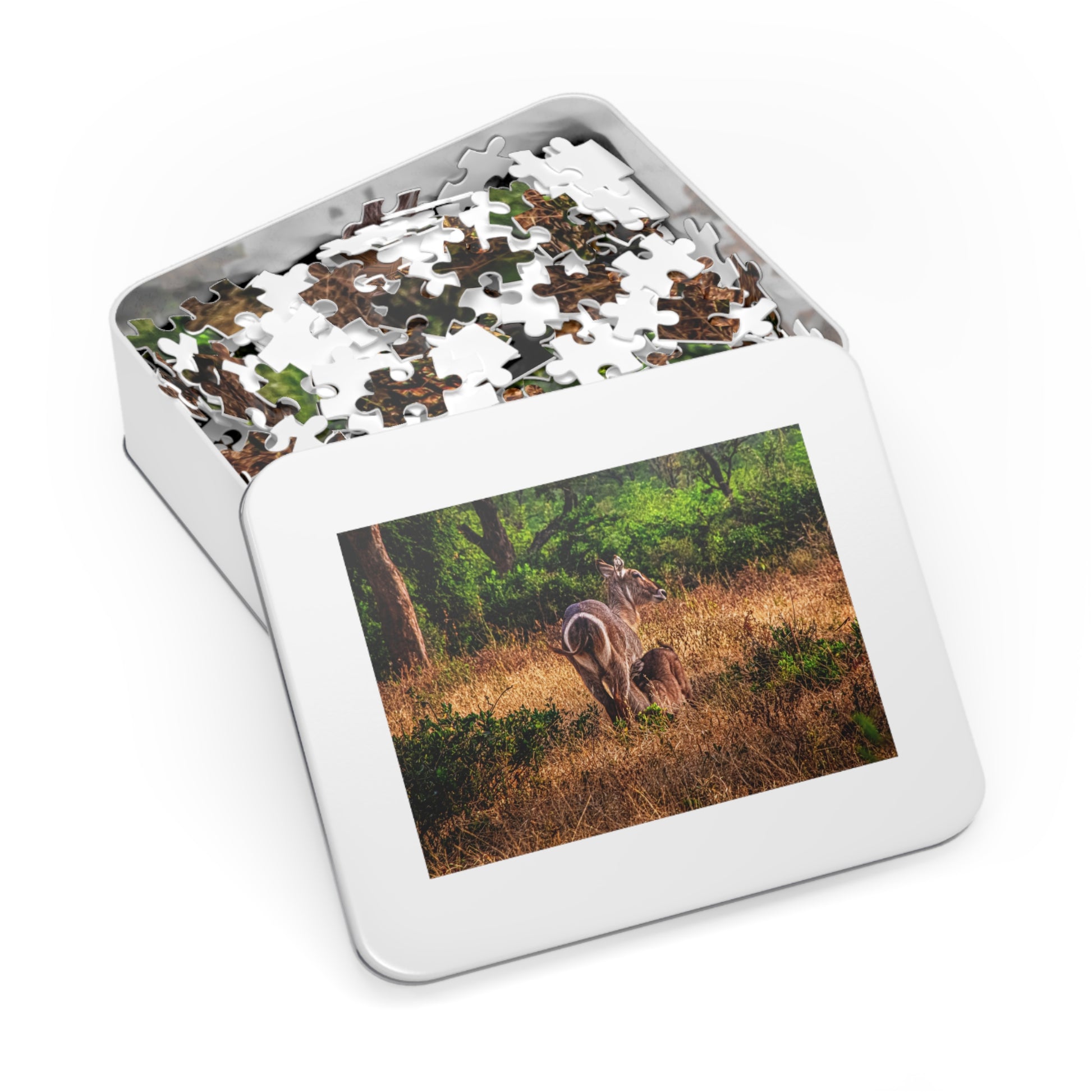 Waterbuck Photo Jigsaw Puzzle with Tin