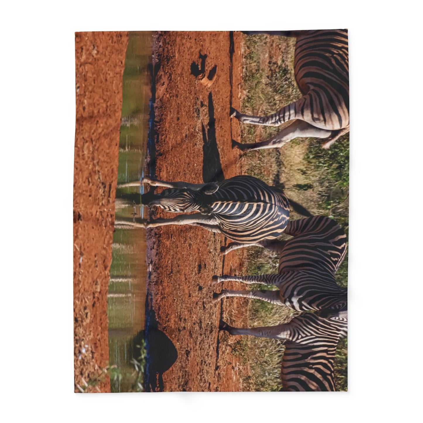 Arctic Fleece Blanket - Zebra Drinking