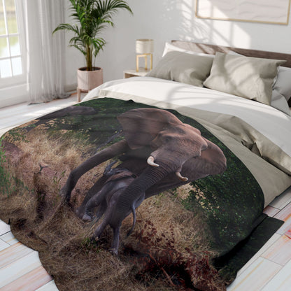 Arctic Fleece Blanket - Elephant and Baby