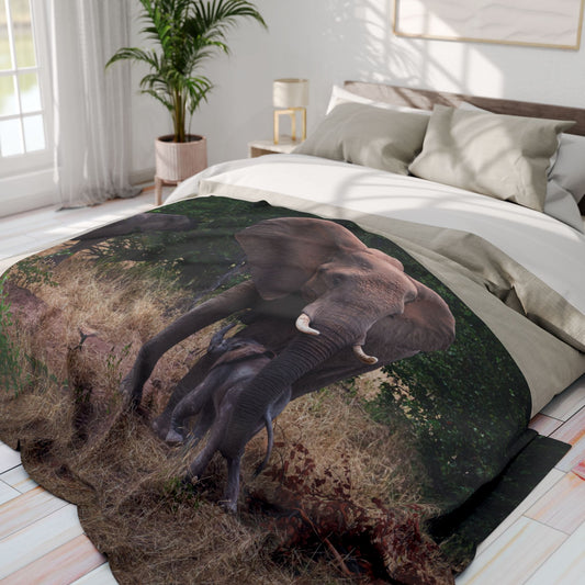 Arctic Fleece Blanket - Elephant and Baby