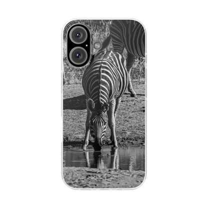 Flexible Zebra Phone Case B&W iPhone 16