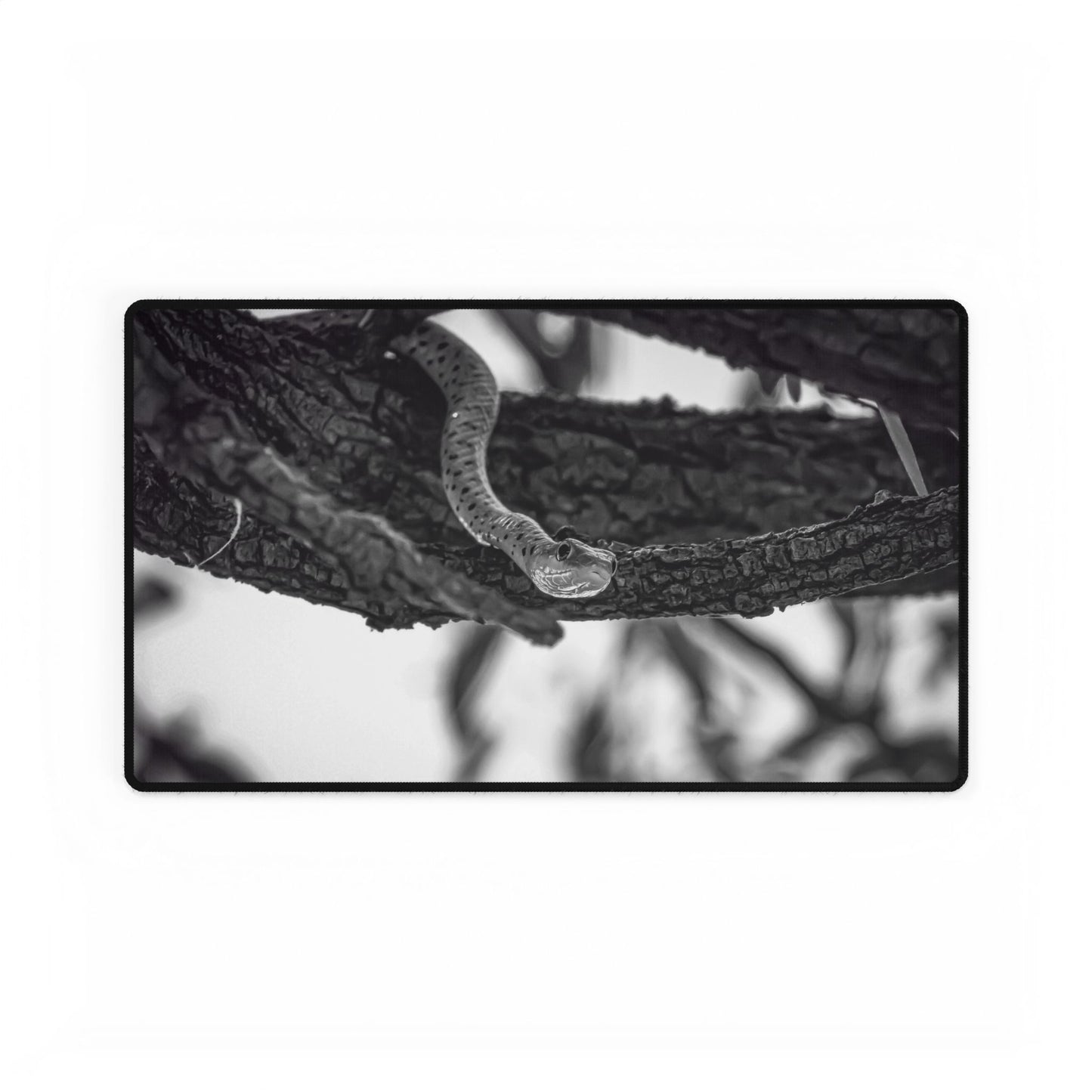 Spotted-Bush Snake Desk Mats B&W 23.6" × 13.8"