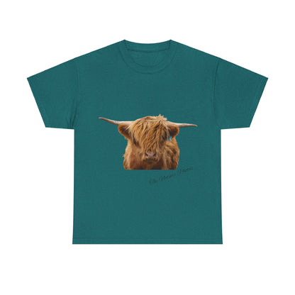 Highland Cow Tee Antique Jade Dome