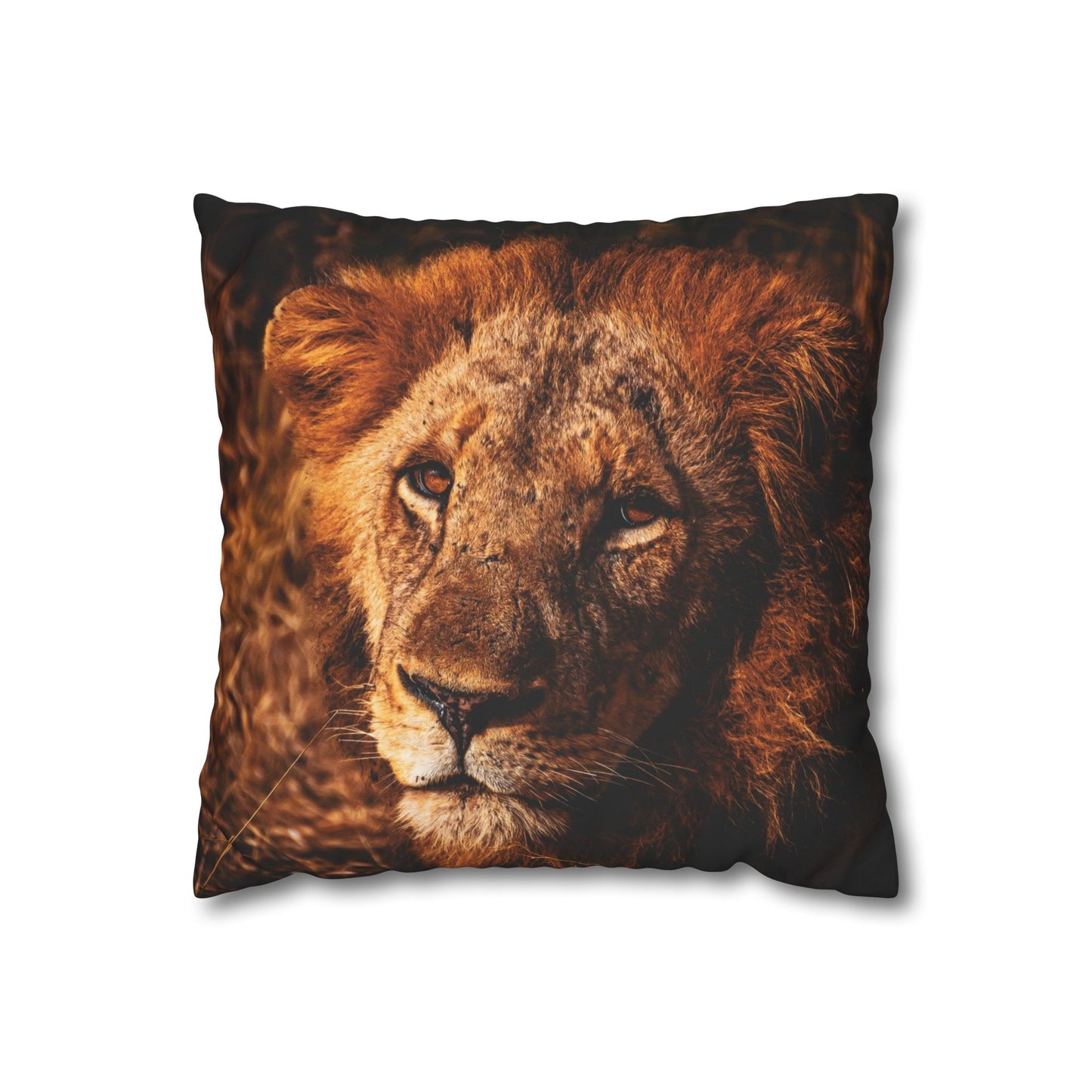 Poly Canvas Pillowcase - Old Lion 16" × 16"